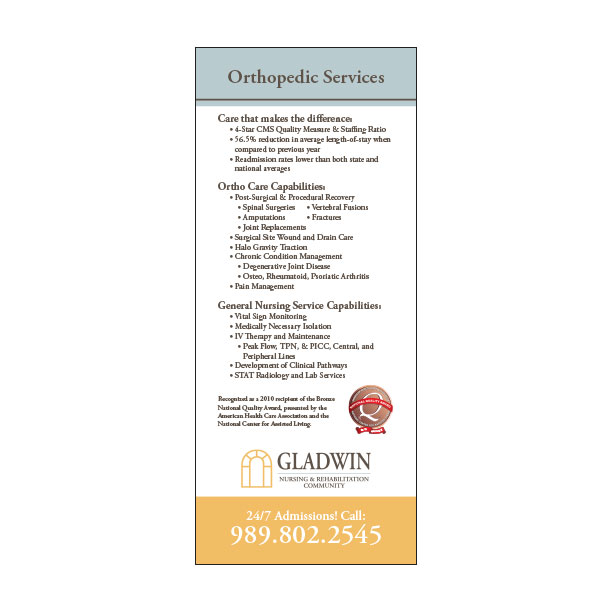 Orthopedic At a Glance Panel Card