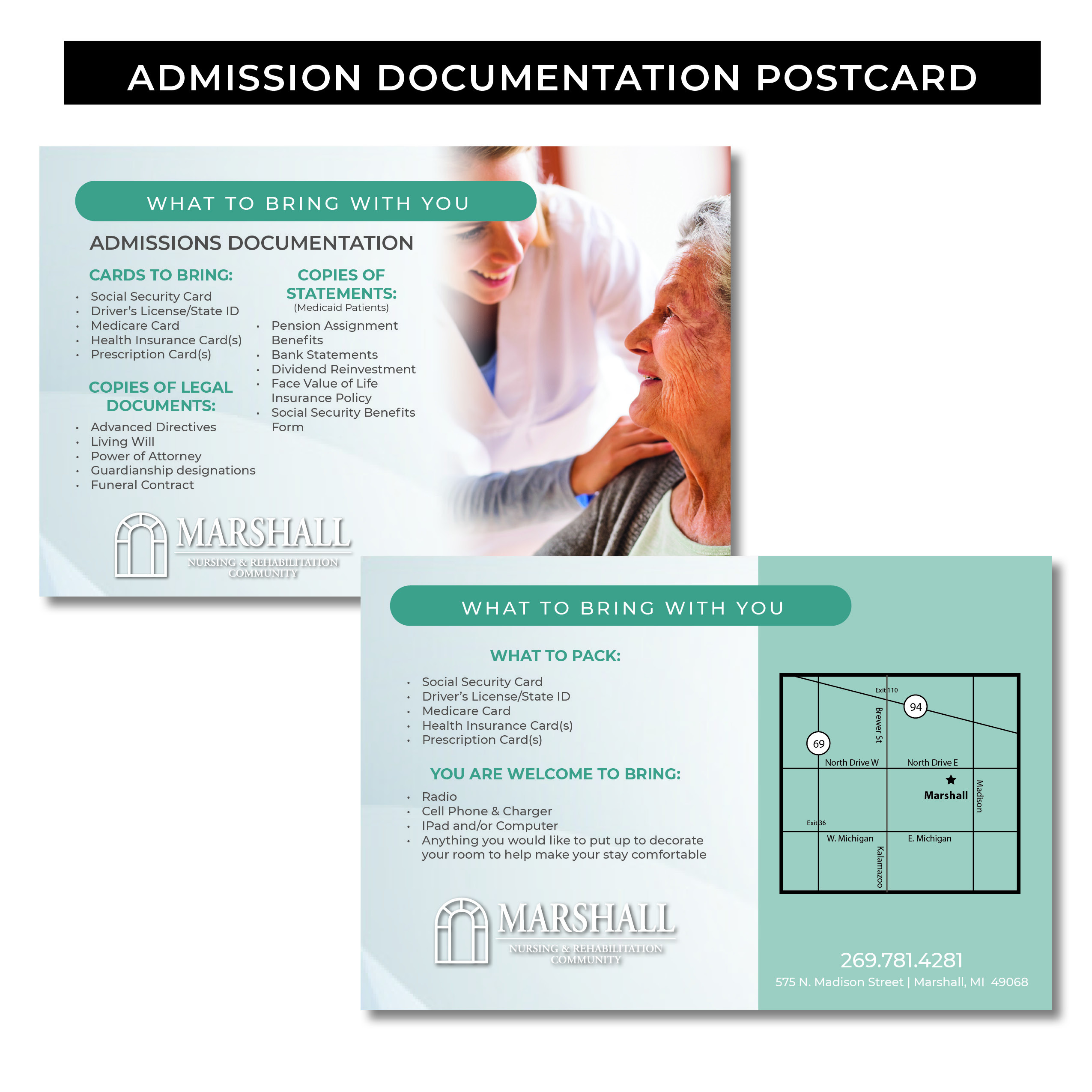 Admission Documentation Postcard