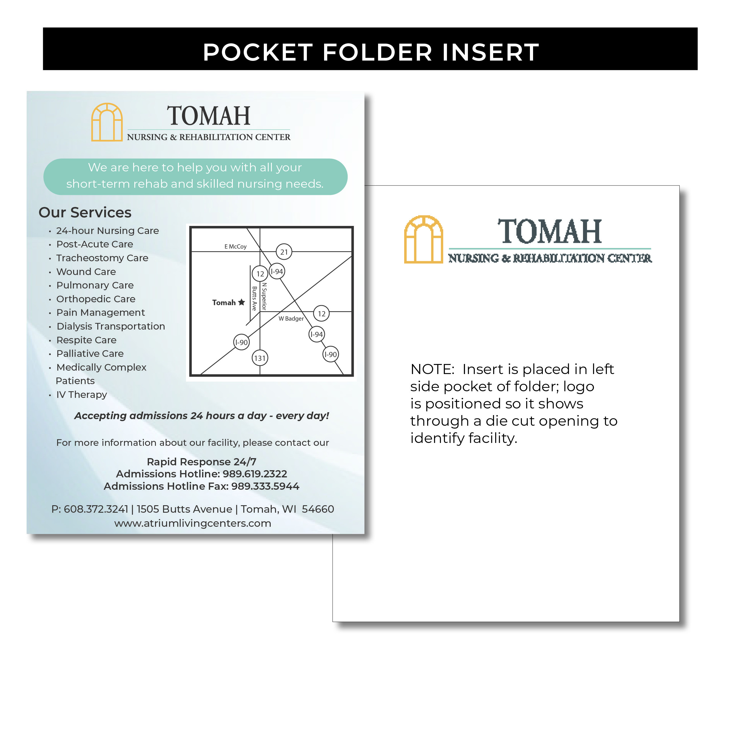 Pocket Folder Facility Insert